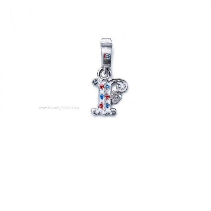 Charm Lettera F Argento E Smalto