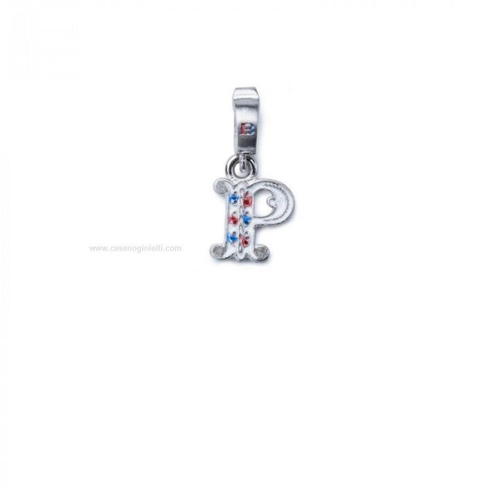 Charm Lettera P Argento E Smalto