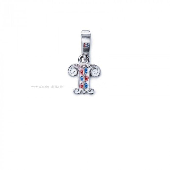 Charm Lettera T Argento E Smalto