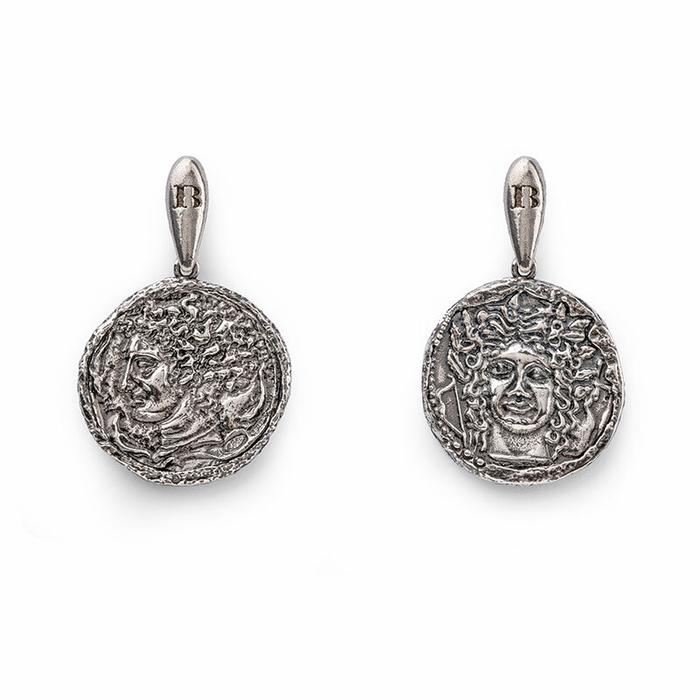 Boucles d'oreilles en forme de pièce de monnaie Katanè/Syracusai nue