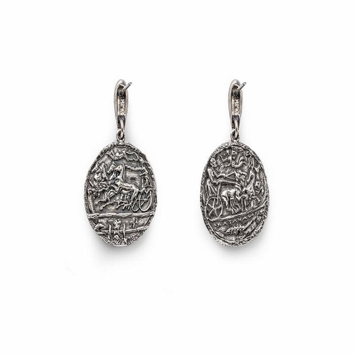 Boucles d'oreilles en forme de pièce de monnaie Katanè/Syracusai nue