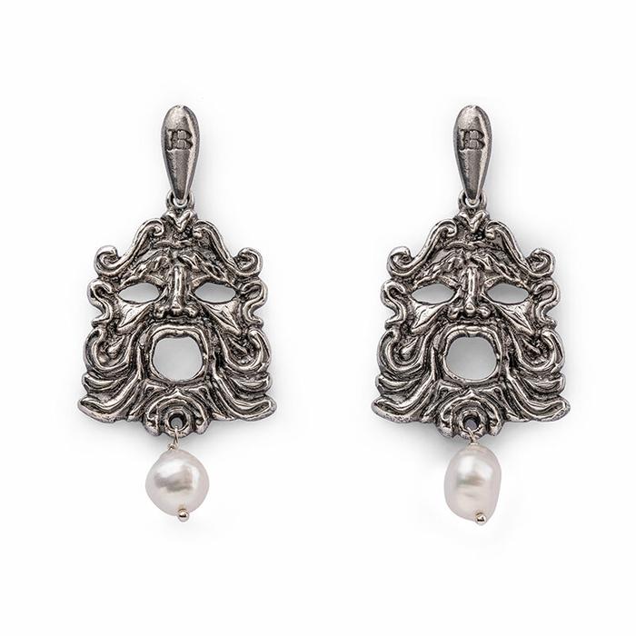 Agamemnon Mask Earrings Nude
