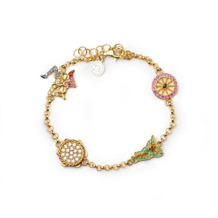 Bracciale Rolò 4 simboli Sicilia  Lapilli
