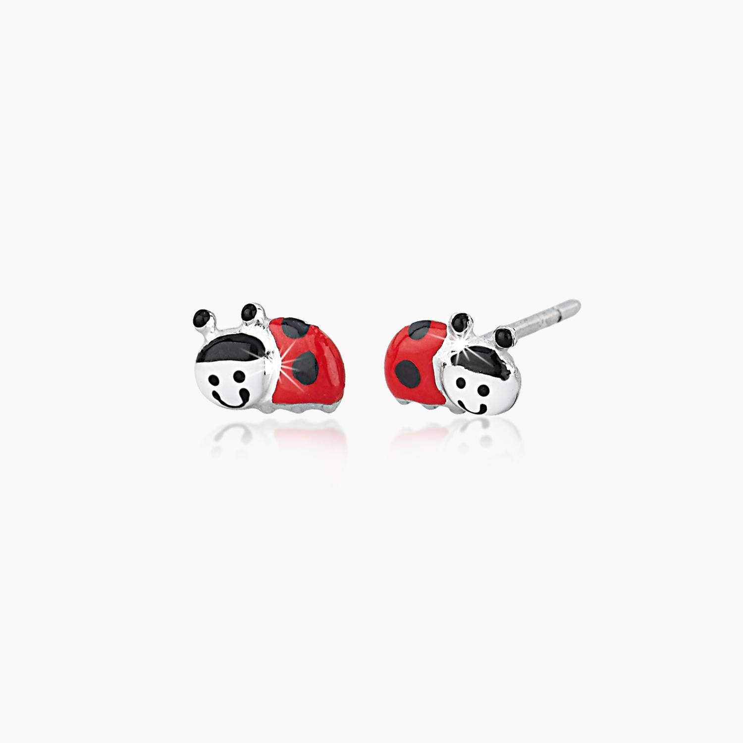 Boucles d'oreilles coccinelle