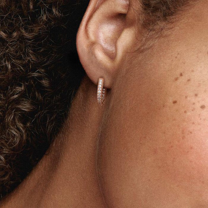 Stones and Hearts Hoop Earrings