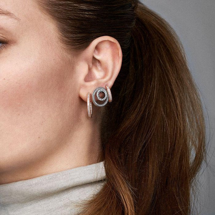 Stones and Hearts Hoop Earrings