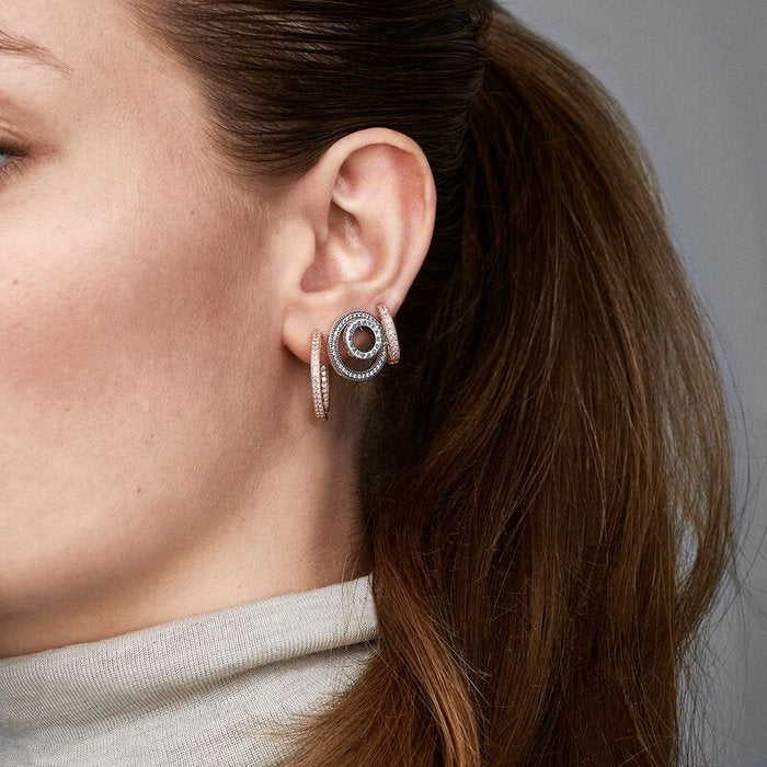 Sparkling Heart Hoop Earrings