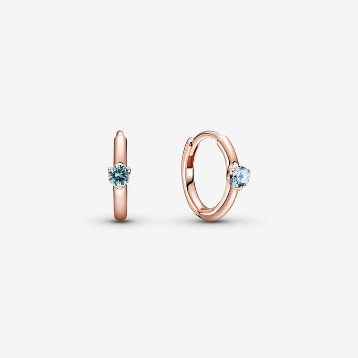 Earrings Orecchini a cerchio con solitario azzurro