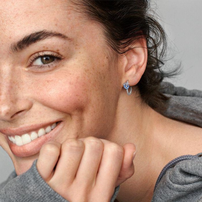 Light Up Hoop Earrings Pansy Blue