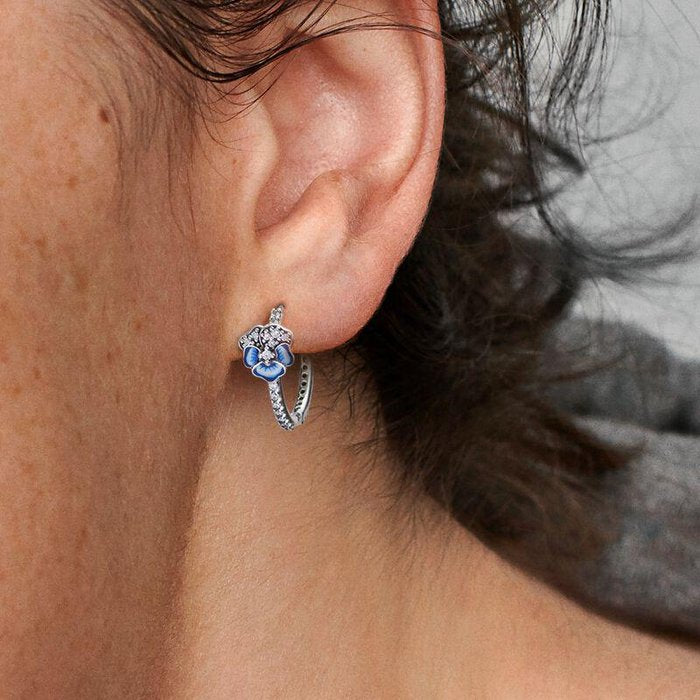 Light Up Hoop Earrings Pansy Blue