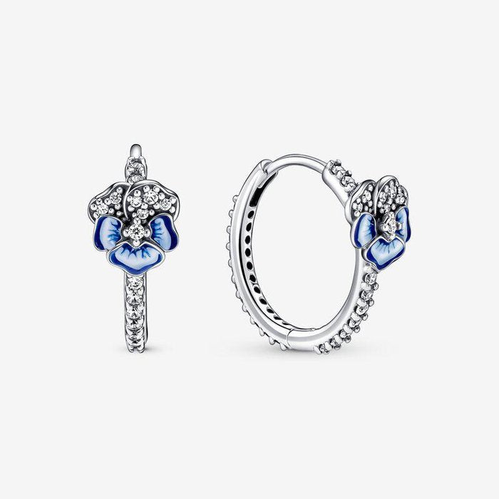 Light Up Hoop Earrings Pansy Blue