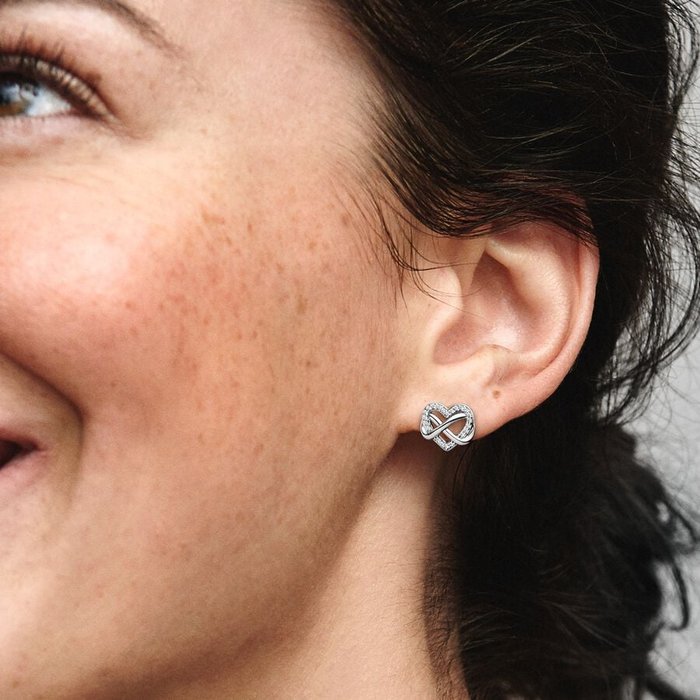 Infinity Heart Earrings Bright Stones