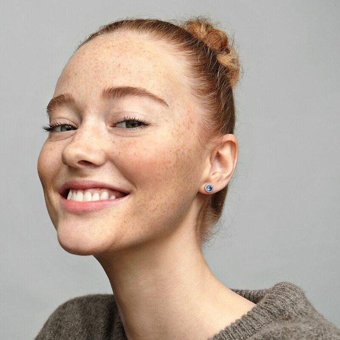 Earrings Orecchini a lobo rotondi blu scintillanti