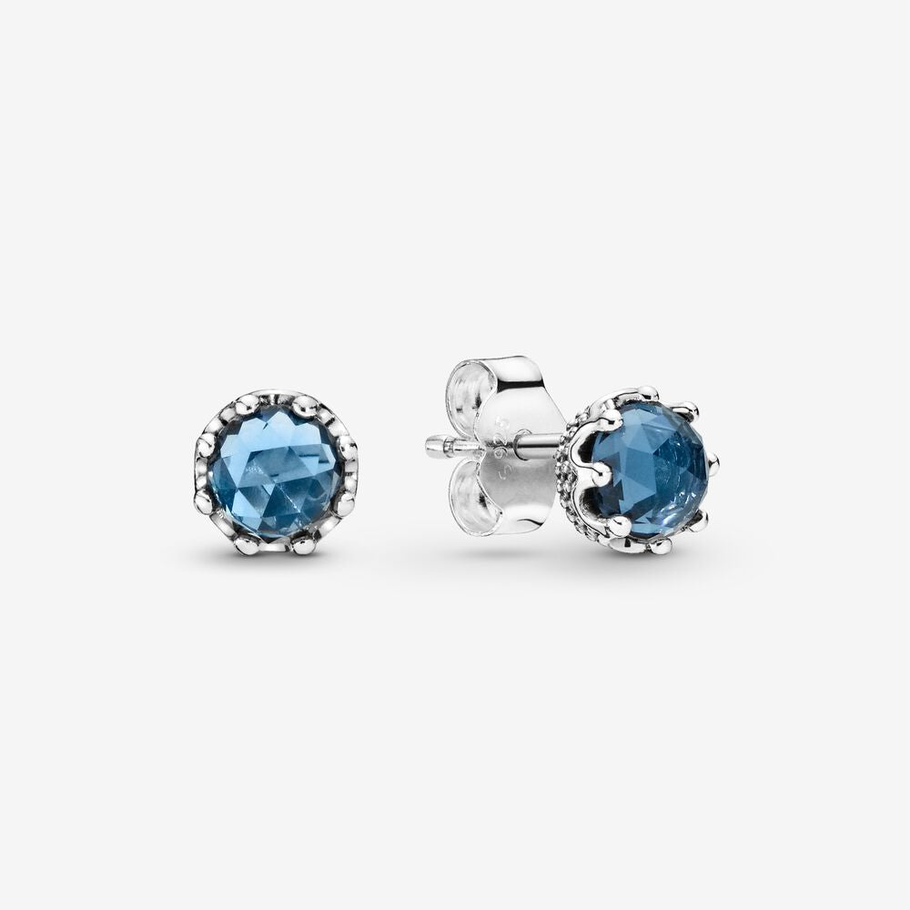 Orecchini corone blu scintillanti
