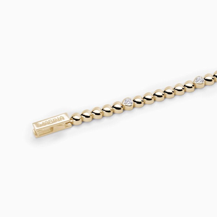 Bracelet en argent plaqué or avec coeurs MERVEILLEUSE PENSÉE