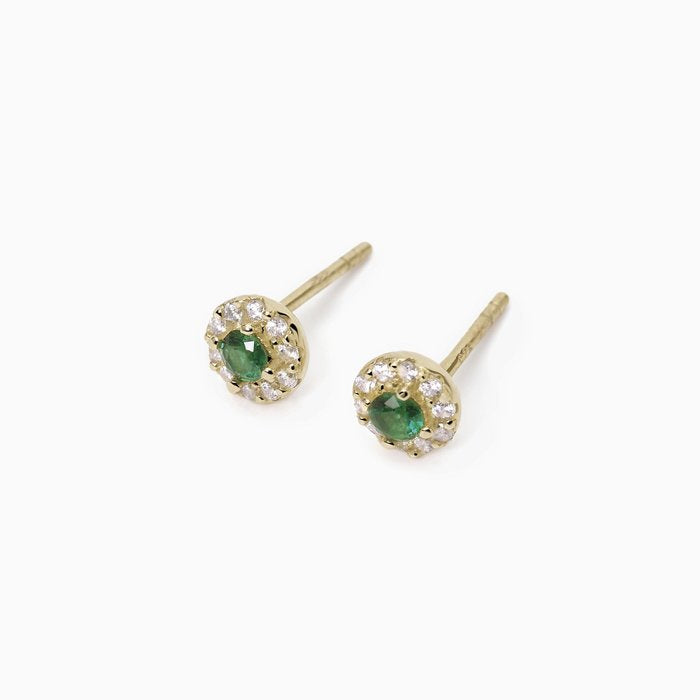 Boucles d'oreilles avec émeraudes synthétiques MILANESIENNE