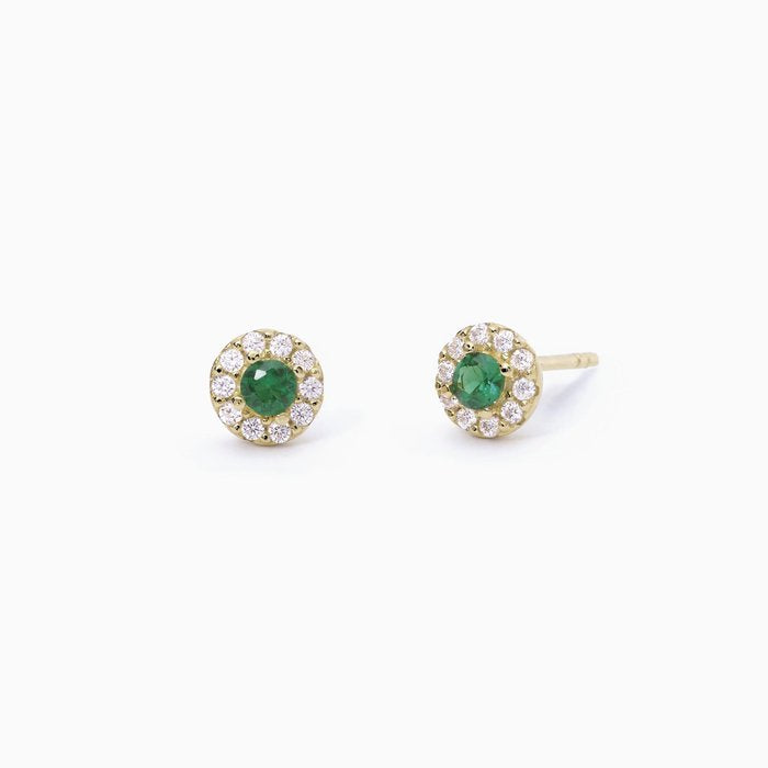 Boucles d'oreilles avec émeraudes synthétiques MILANESIENNE