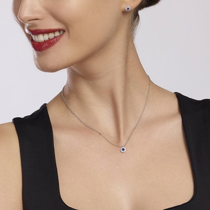 Boucles d'oreilles avec saphirs synthétiques MILANESIENNE