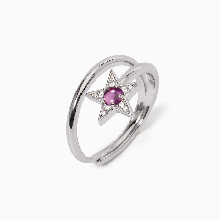 Anello stella con tormalina sintetica STARLET