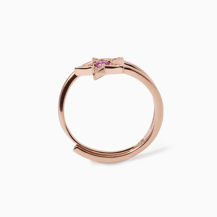 Pink star ring with synthetic tourmaline STARLET