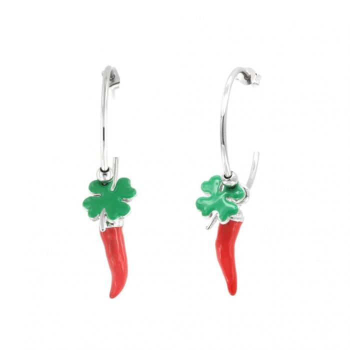 Orecchini corno e quadrifoglio - gioielleriaperdichizzi.it