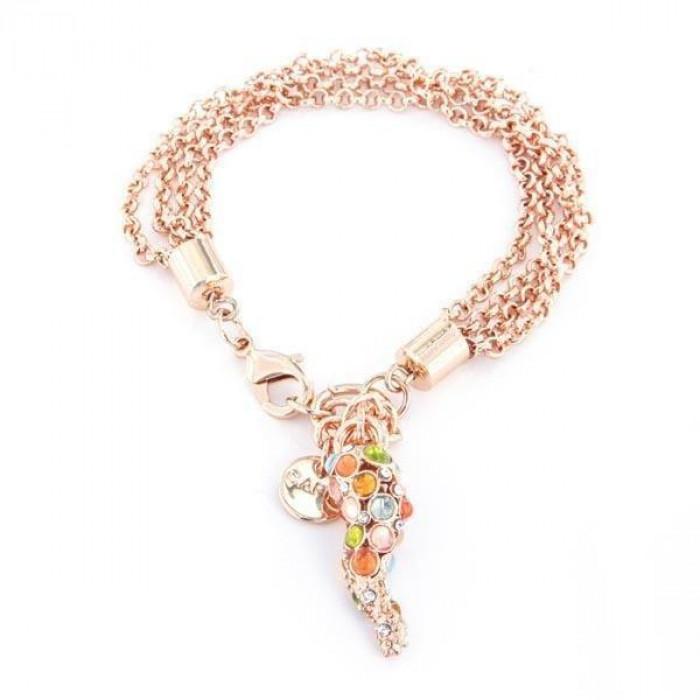 Bracciale con corno multicolore pendente - gioielleriaperdichizzi.it