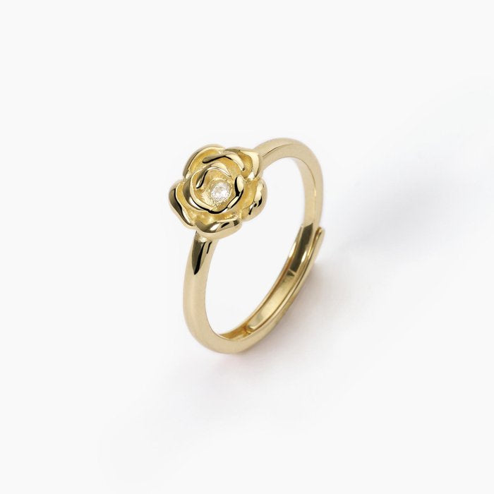 Golden ring with rose LA VIE EN ROSE