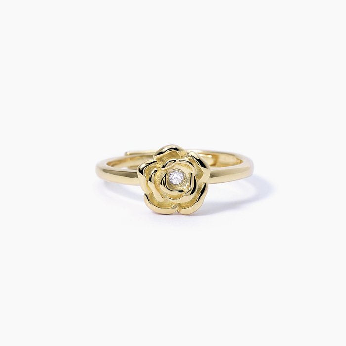 Golden ring with rose LA VIE EN ROSE