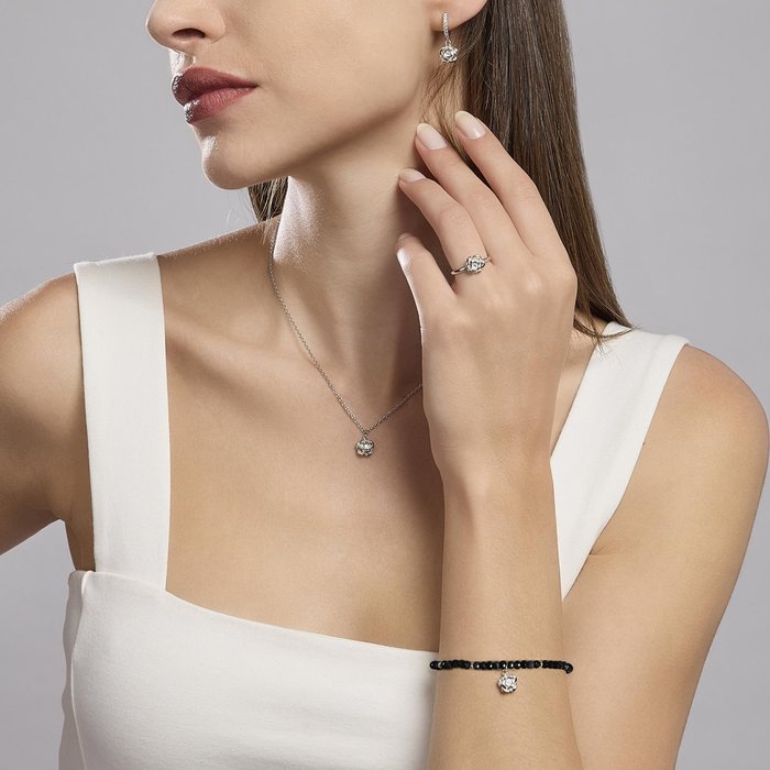 Bague argent avec rose LA VIE EN ROSE