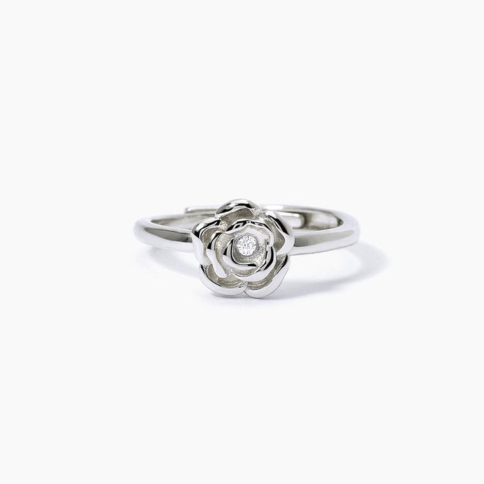 Bague argent avec rose LA VIE EN ROSE
