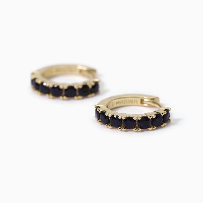 Boucles d'oreilles créoles dorées SOIRÉE avec zircones