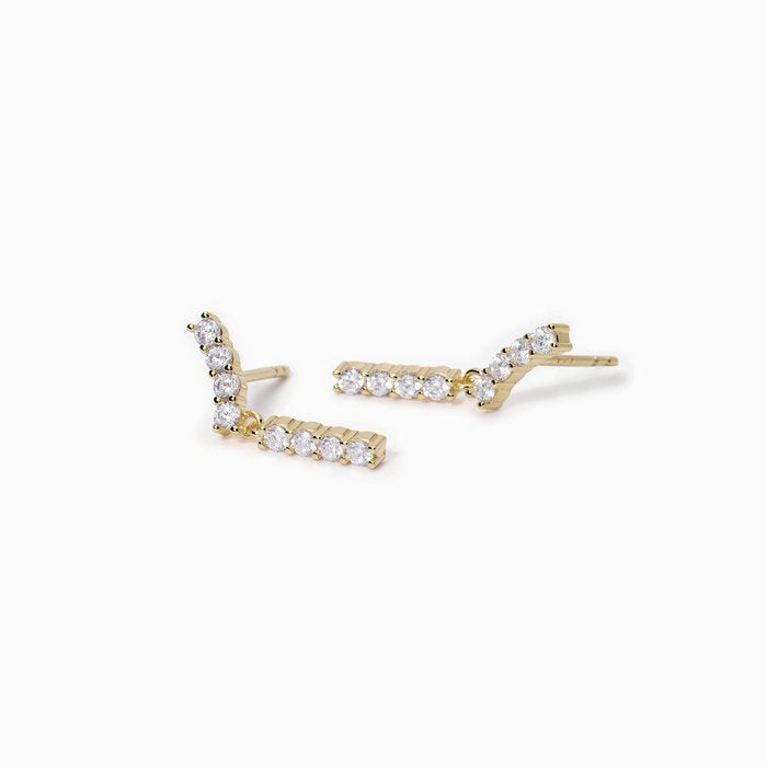 Boucles d'oreilles FLAPPER en or et zircone
