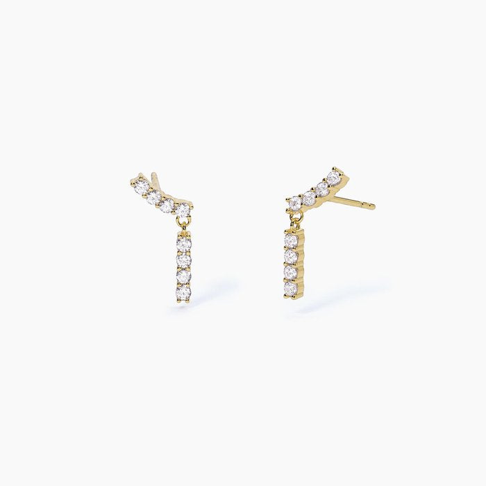 Boucles d'oreilles FLAPPER en or et zircone