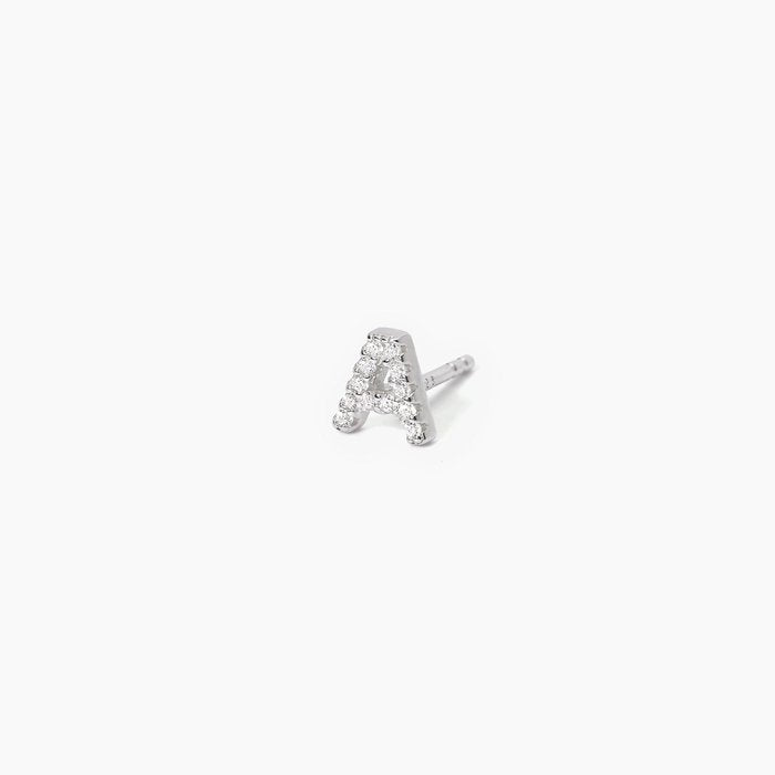Boucle d'oreille unique lettre "A" A, B, COOL