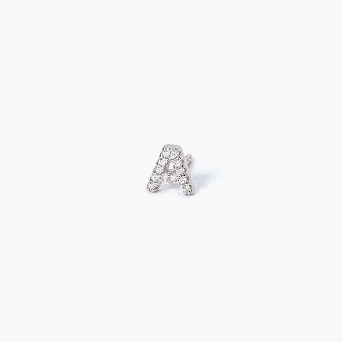 Boucle d'oreille unique lettre "A" A, B, COOL