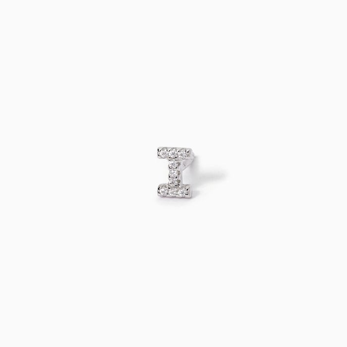 Boucle d'oreille simple lettre « I » A, B, COOL