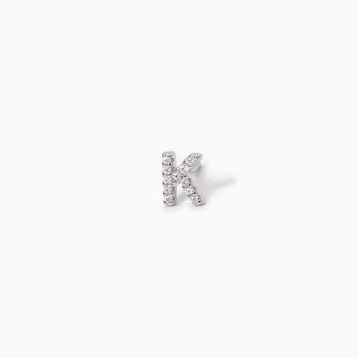 Boucle d'oreille simple lettre "K" A, B, COOL