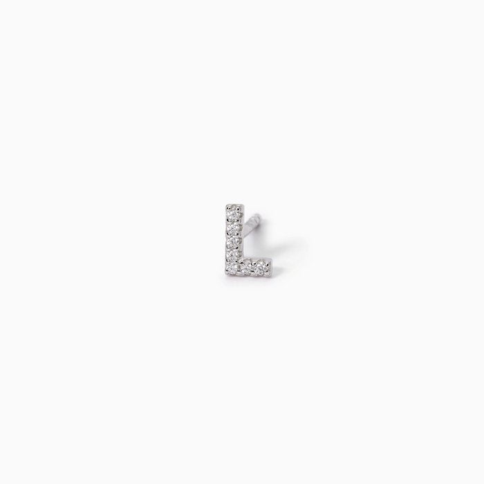 Boucle d'oreille unique lettre "L" A, B, COOL