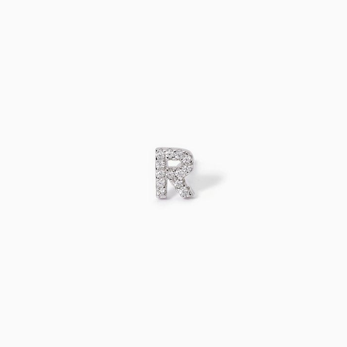 Boucle d'oreille unique lettre "R" A, B, COOL