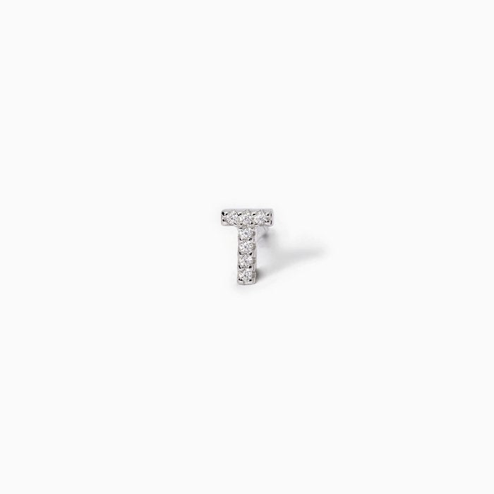Boucle d'oreille simple lettre « T » A, B, COOL