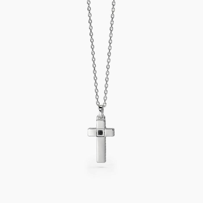 Collier pendentif croix mystique en argent