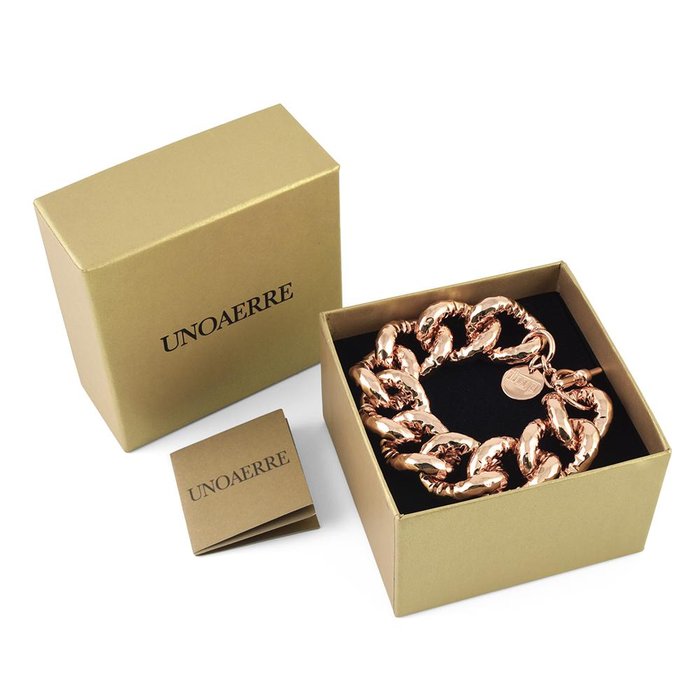 Bracciale in bronzo dorato rosa