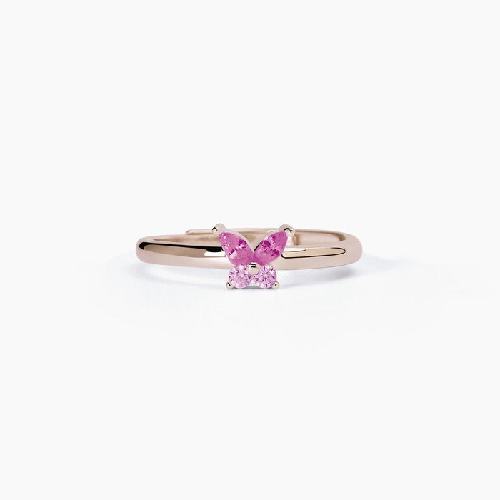 Bague avec zircone taille marquise rose. JARDIN SECRET