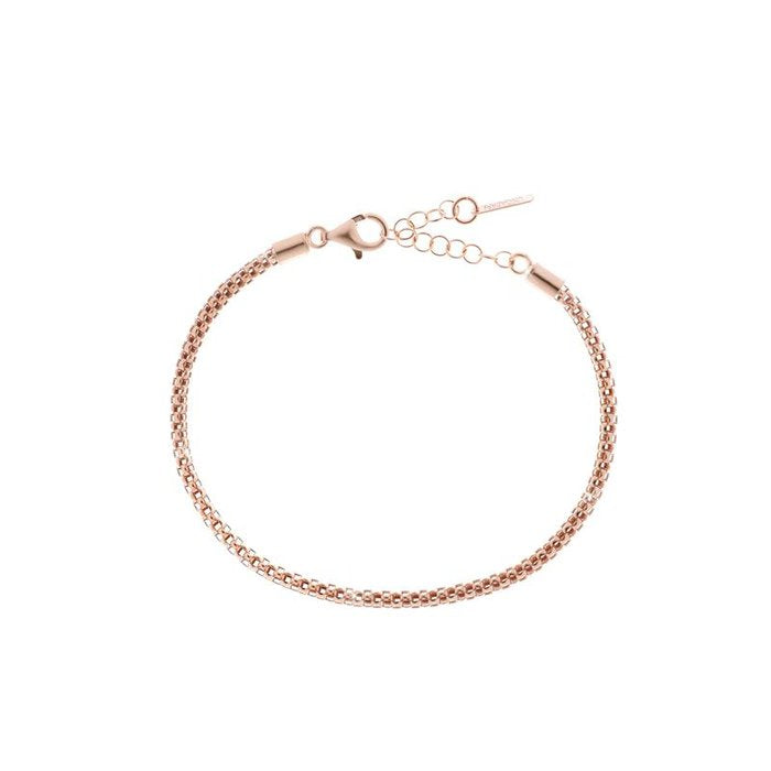 Bracciale in argento dorato rosa