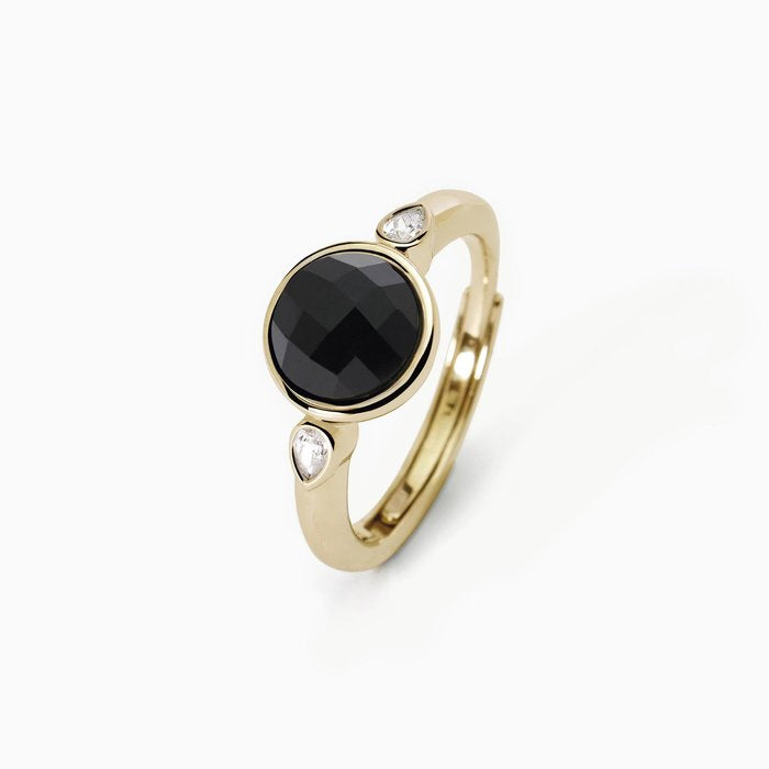 Bague en argent et agate noire COLETTE