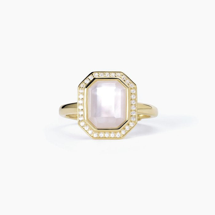 Octagonal cut ring with mother of pearl JETSET