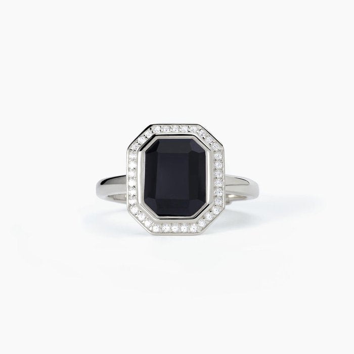JETSET Octagonal Cut Ring with Black Agate