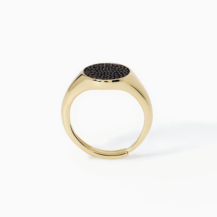 Chevalier ring with black pave CHEVALIER
