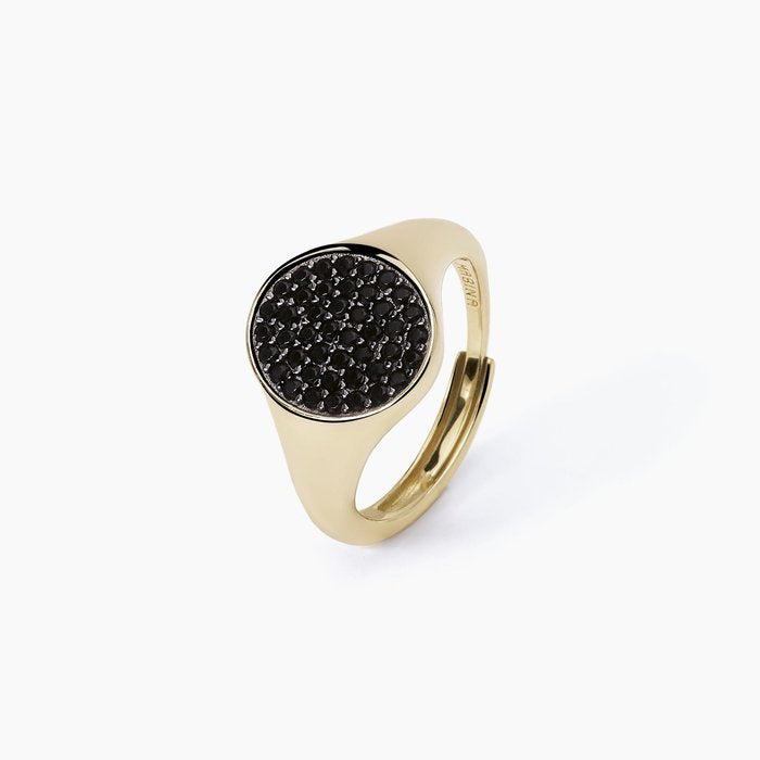 Chevalier ring with black pave CHEVALIER