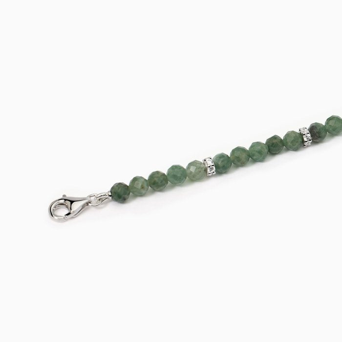 Bracelet en argent avec jade vert CODE COULEUR
